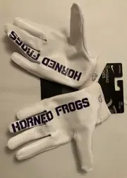 NIKE SUPERBAD FOOTBALL GLOVES TCU HORNED FROGS WHITE/PURPLE DX5299-114 SIZE 2XL