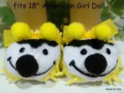 YELLOW & BLACK "Bumble Bee" SLIP-ON SLIPPERS fits 18" American Girl DOLL CLOTHES