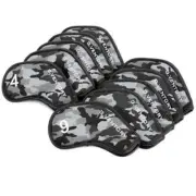 GVentory 10P Camo Golf Iron Head Cover 4-9/P/A/S/* Magnetic Closure (Gray)