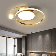 LED Ceiling Light Round Design Ceiling Lamp Modern Artistic Metal AluminumStyle Stepless Dimming Bedroom Painted Finish Lights 110-240V ONLY DIMMABLE WITH REMO