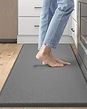 DEXI Anti Fatigue Kitchen Mat, Stain Resistant, 1.8cm Thick, Padded Cushioned Floor Comfort Mats for Home, Garage and Office Standing Desk, 51 x 99cm, Grey