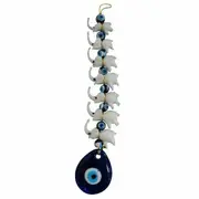 White Elephants Blue Eye Glass Hanging 190mm