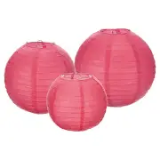 6Pcs 6"8"12" Dark Rose Red Paper Lanterns Decorative Round Hanging Ball Lantern
