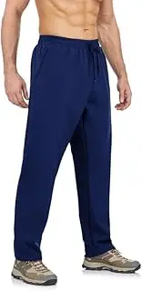 [BondiTrekk] Elastic and Water-Repellent Men's Hiking Trousers, Lined Fleece Trousers with 3 Zip Pockets, darkblue, XL