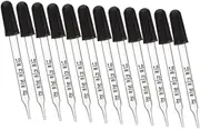 JECOMPRIS Glass Eye Dropper 1ml Scale 12pcs Droppers Set for Essential Oils and Medicines