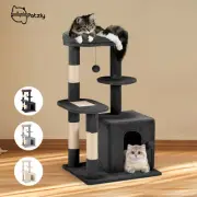 Petzly Cat Tree Tower Scratching Post Scratcher Condo 85cm Beige/Dark Grey/Grey
