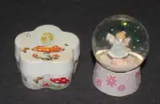Fairy Trinket Dish Jewellery Box Snow Dome Ball Set Pin Box Decorative Ornament