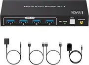 2X1 DC 12V 1A HDMI KVM Switch 8K High Resolution USB3.0 USB KVM Switcher 1 Monitors 2 Computers