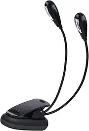 Clip On Music Stand Book Reading Mini Double Adjustable Arms Light LED Lamp for Night Reading (#02)