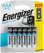 Energizer Max Plus AAA Batteries 4 Plus 2 pack