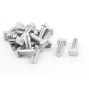 M8 x 25mm 40 Series Hammer Head Metal T-bolt T Bolt Screw Silver Tone 20pcs