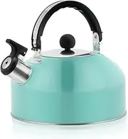 Camping Kettle, 3 L Kettle, Induction, Stainless Steel Camping Whistling Kettle, Tea Kettle, Whistling Kettle for Camping Trips, Hiking, Cooking, Barbecuing, Festivals (Sky Blue)
