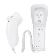Remote Controller for Wii, Wii Remote and Nunchuck Controllers with Silicon Case and Strap for Wii and Wii U (White)