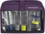 Travelon Wet/Dry 1 Quart Bag with Bottles, Purple, One Size Purple