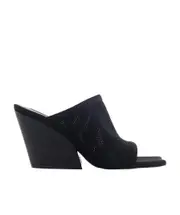knit mesh mules 35 Black