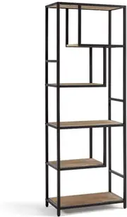 Fin 6-Tier Bookcase Display Shelf Storage Organizer Cabinet Stand Home Office Booksh
