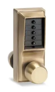Simplex 1011-05-41 Pushbutton Lock, Antique Brass Finish