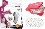 Hair Gem Stamper, Glam Diamond Sticker Stable Machine with 180 Gems, Hair Kit with Rhinestones, Hair Accessories for Girls, Diamonds Hair Jewels for Fashion Decoration (180 Gem Set)