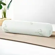 Memory Foam Neck Roll Pillow Bamboo Cover Comfortable Support Sleep Aid