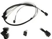 Cordon SAS Minisas SFF-8643 For 4 Ports SATA With Connector Sideband - 100 CM