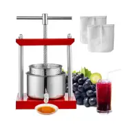 Cider Press, 0.8 Gal. /3 Liter, 2 Stainless Steel Buckets, Manual Juicer, Apple