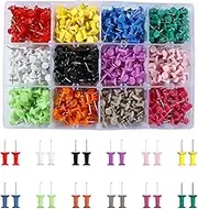 VAPKER Push Pins 720Pcs Solid Color Thumb Tacks Map Pins Tacks Plastic Head with Steel Point for Bulletin Board 12 Assorted Colors Office Supplies