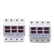 Voltmeter Ammeter Din Rail 3 Phase Over Under Volt Monitor Relay Protector 3P N