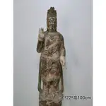 【佛教文物】敦煌佛像．宋木雕礦彩觀音立像．有年代 上海古董商釋出~稀有珍貴老件