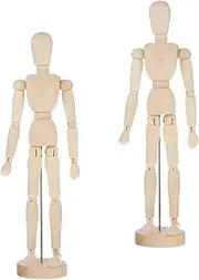 NAMOARLY Jointed Puppet Adornment 2pcs DIY Wooden Puppets Movable Joint Desktop Decor