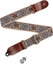 Colaxi Embroidered Ukulele Strap, Guitar Back Straps, Adjustable, Lightweight, Portable for Ukulele String Instruments Accessories