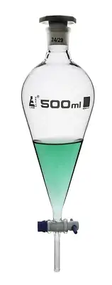500Ml Separating Funnel - Pear Shaped - Labs Borosilicate Glass