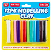 12PCE Modelling Clay Super Light Ultra Soft Mega Value Pack Non-Sticky Colourful