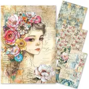 Ciao Bella Quintessential A4 Mixed Rice Paper 4pc Decoupage Paper Craft Supplies