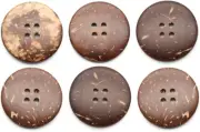 4 Holes Coconut Shell Button for Linen Shirt Buttons, Arts, Crafts, Garment Sewi