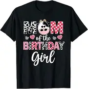 [X.Style] Mom of The Birthday Girl Shirt Cow Theme 1st Bday Family ds879 T-Shirt (3XL) Black