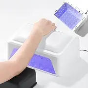 MUSILAN 72W UV LED Nail Lamp with PU Leather Nail Arm Rest for Polygel, Gel Polishes, Gel Nail Dryer with 66 Light Beads, Led Nail Light for Gel Nails with Automatic Sensor & 4 Timers Detachable Tray