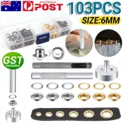 Eyelet Punch Die Tool Kits +100set 6mm Eyelets Grommet Washer For Leather Craft