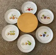 Nancy Green for Crate & Barrel Fruit Fromage Appetizer Plates Set 6 w/ Box NEW