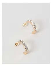 [Trent Nathan] Diamante Medium Hoop Earring in Gold
