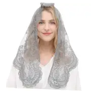 Catholic Mass Chapel Veil Women's Church Head Covering Veil Grey