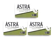 Astra Superior Premium Platinum Double Edge Safety Razor Blades 3 Pack of 5