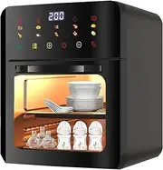 Double-Layer Air Fryer,6-in-1 Function Oven,Large Visible Window,Color Touch Screen Air Fryer,10 Built-in Menus, for Family Dining,Baking,Roasting,Grilling and Other Recipes,XL