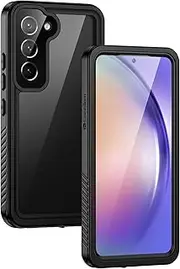 [Lanhiem] for Samsung Galaxy A54 5G Case, IP68 Waterproof Dustproof Shockproof Case with Built-in Screen Protector, Full Body Heavy Duty Protective Cover for Samsung A54, Black/Clear