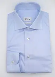 NEW BRIONI Dress White SHIRT 100% Cotton Size Neck 17.75 Us 45 Eu (BB12)