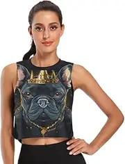[Joisal] Blue Denim Daisy Floral Tank Top Workout Lightweight Gym Tank Tops for Women