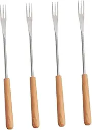 Zerodeko 4Pcs Portable Fondue Fork with Long Handle Scald Roasting Sticks for Cheese Fruits Marshmallows Construction