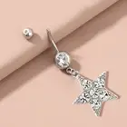 Heart Moon Dangle Belly Button Rings Navel Barbell Ring Body Jewelry Piercing HF