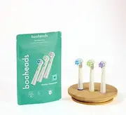 booheads Oraboo - Biodegradable Electric Toothbrush Heads Compatible with Oral-b Electric Toothbrush - 3 Heads Per Pack | Biodegradable Recyclable Zero Waste (Deep - Multi)