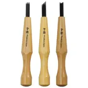 3PCS Bonsai Chisel Kit with Round Gouge, Single Bevel Skewed and V-Parting To...
