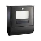 Sandleford Black Solar Wall Mount Letterbox Solar Panel Charges Battery